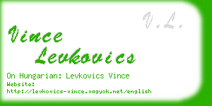 vince levkovics business card